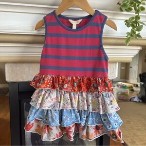 Matilda Jane No Stopping Tunic Ruffle Stripe Fun and Playful Size 6